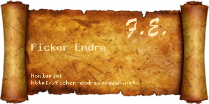 Ficker Endre névjegykártya