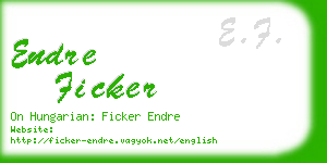 endre ficker business card